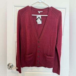 HalogenWomen's Cardigan Sweater, Red Cardovan, Size M